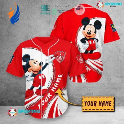 Personalized Stade Brestois 29 Mickey Mouse Baseball Jersey - Unisex Shirt: Stand out with Custom Name!
