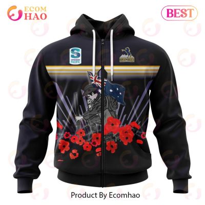 Super Rugby ACT Brumbies Specialized 2022 Anzac Jersey Concepts 3D Hoodie -soulcals