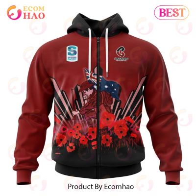 Super Rugby BNZ Crusaders Specialized 2022 Anzac Jersey Concepts 3D Hoodie -soulcals