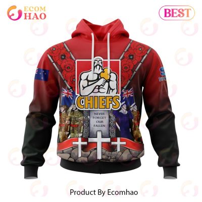 Super Rugby Gallagher Chiefs Specialized Anzac Jersey Concepts 3D Hoodie -soulcals