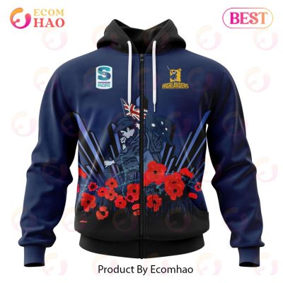 Super Rugby Speight's Highlanders Specialized 2022 Anzac Jersey Concepts 3D Hoodie -soulcals