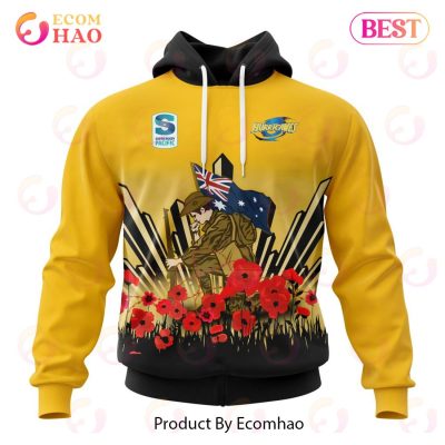 Super Rugby Wellington Hurricanes Specialized 2022 Anzac Jersey Concepts 3D Hoodie -soulcals