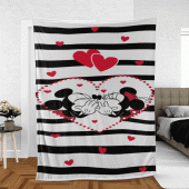 Sweet Love Couple Mickey Mouse Sherpa Fleece Quilt Blanket Bl2329 Blanket Home Decor Gift 4.gif - demo10