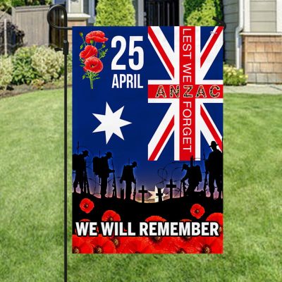 Memorial Day FLAGWIX Anzac Day 25 April Australian Veteran Lest We Forget We Will Remember Flag MLN2783F - Flagwix