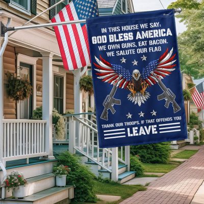 Memorial Day FLAGWIX Patriotic Eagle Flag God Bless America We Salute Our Flag Thank Our Troops MLN2749F - Flagwix