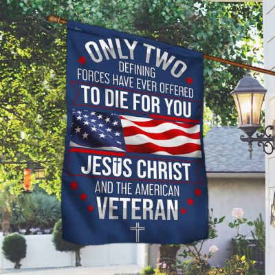 Veteran Only Two Defining Forces Have Ever Offered To Die For You Jesus Christ and the American Veteran Flag