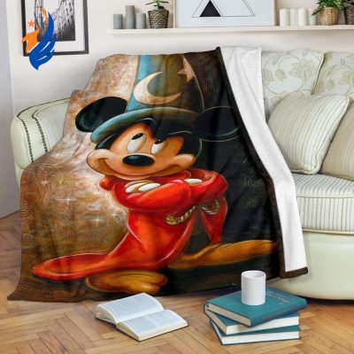 Wizard Mickey Fleece Blanket Fantasia - Blanket Home Decor Gift