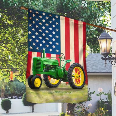 John Deere Tractor American Flag Proud Farmer Farm Life TQN199Fv6 - Flagwix