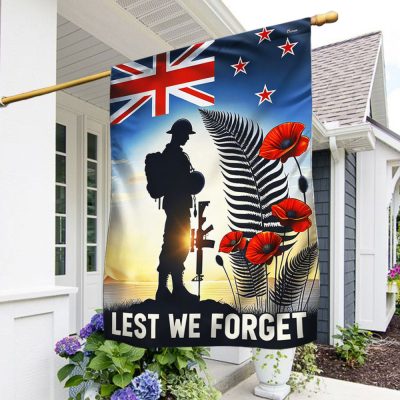 FLAGWIX New Zealand Veteran ANZAC Day Lest We Forget Flag MLN2828F - Flagwix
