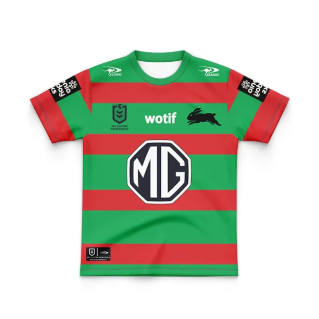 Personalized South Sydney Rabbitohs 2025 Home Jersey Hoodie T-shirt Polo Singlet