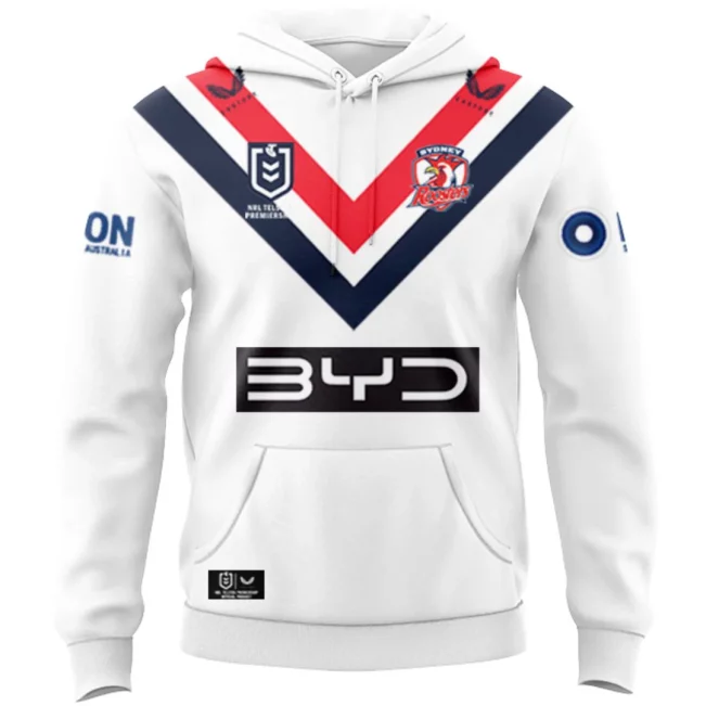 Personalized Sydney Roosters 2025 Away Jersey Hoodie T-shirt Polo Singlet