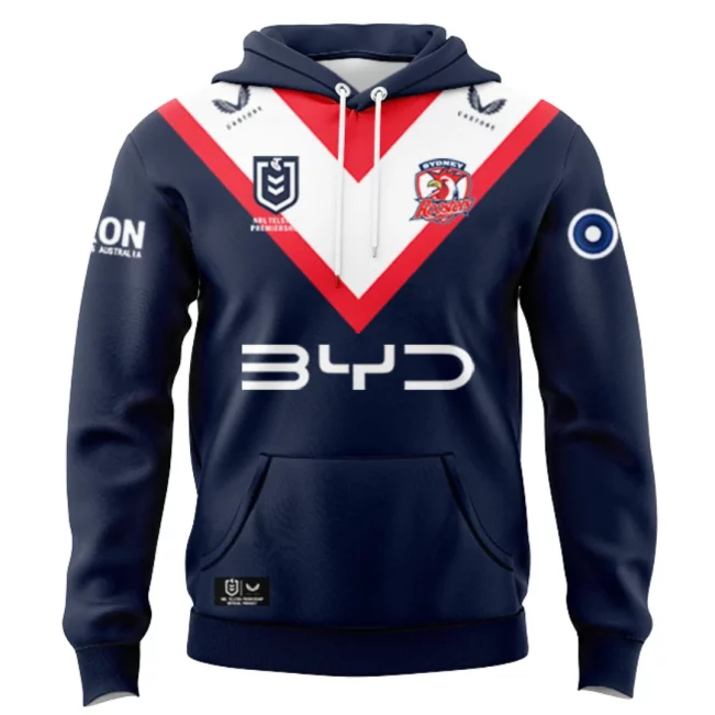 Personalized Sydney Roosters 2025 Home Jersey Hoodie T-shirt Polo Singlet