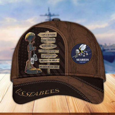 Premium Proudly Served US Veterans Cap, Gifts For US Veterans APHN171211 Seabees