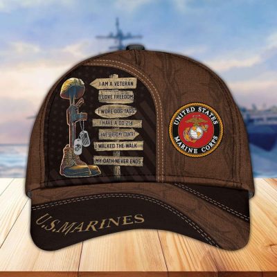 Premium Proudly Served US Veterans Cap, Gifts For US Veterans APHN171211 Marine