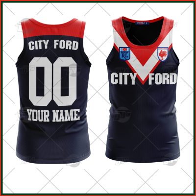 Personalize Sydney Rooster NRL 1980s Home Tank Top - OldSchoolThings - Personalize Your Own New & Retro Sports Jerseys, Hoodies, T Shirts