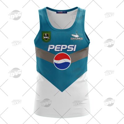 Personalize Cronulla Sutherland Sharks 1999 Retro Pepsi Tank Top - OldSchoolThings - Personalize Your Own New & Retro Sports Jerseys, Hoodies, T Shirts
