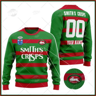 Personalized 1989 South Sydney Rabbitohs Vintage Retro Wool Ugly Sweater For Men Women - OldSchoolThings - Personalize Your Own New & Retro Sports Jerseys, Hoodies, T Shirts