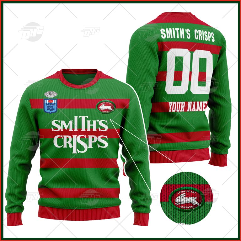 Personalized 1989 South Sydney Rabbitohs Vintage Retro Wool Ugly Sweater For Men Women - OldSchoolThings - Personalize Your Own New & Retro Sports Jerseys, Hoodies, T Shirts