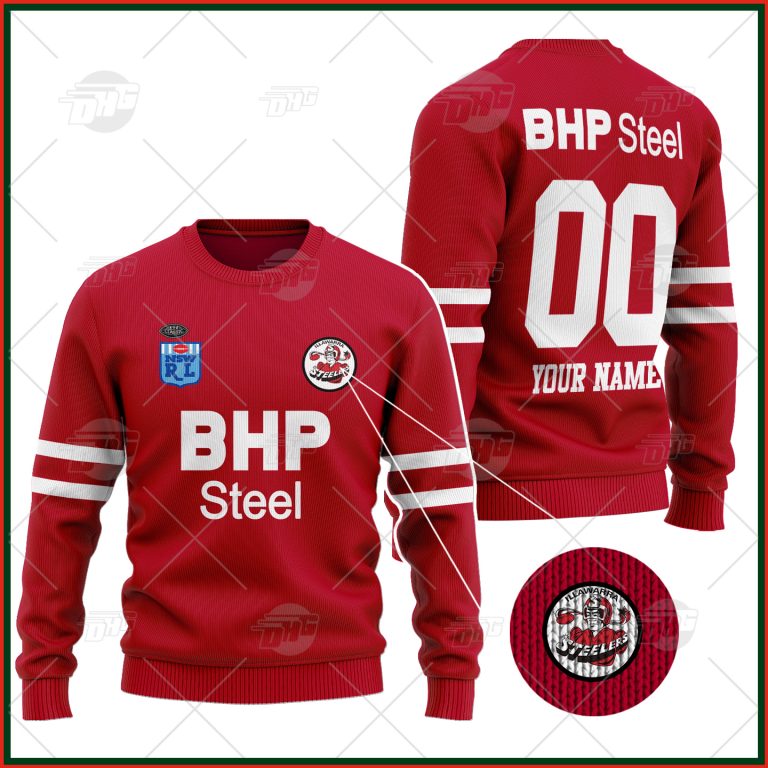 Personalized Illawarra Steelers 1987 ARL/NRL Vintage Retro Wool Ugly Sweater For Men Women - OldSchoolThings - Personalize Your Own New & Retro Sports Jerseys, Hoodies, T Shirts