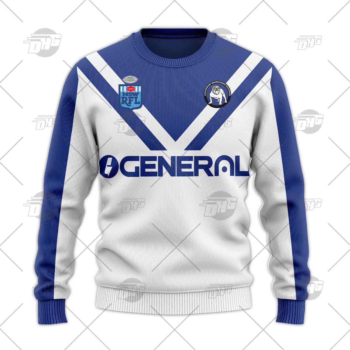 Personalize NRL Canterbury Bankstown Bulldogs 1984 Vintage Retro Wool Ugly Sweater - OldSchoolThings - Personalize Your Own New & Retro Sports Jerseys, Hoodies, T Shirts
