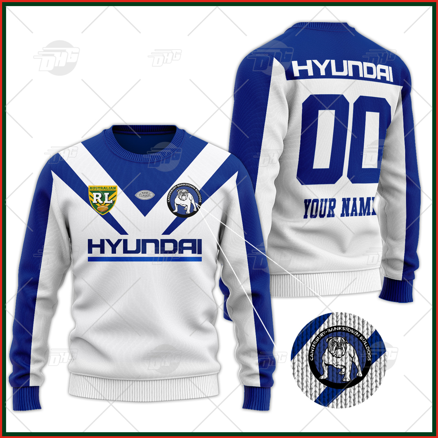 Personalized Canterbury Bankstown Bulldogs 1995 ARL/NRL Vintage Retro Wool Ugly Sweater For Men Women - OldSchoolThings - Personalize Your Own New & Retro Sports Jerseys, Hoodies, T Shirts