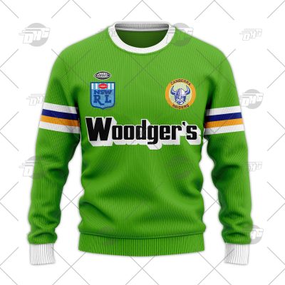 Personalized Canberra Raiders 1989 Woodgers ARL/NRL Vintage Retro Heritage Wool Ugly Sweater For Men Women - OldSchoolThings - Personalize Your Own New & Retro Sports Jerseys, Hoodies, T Shirts