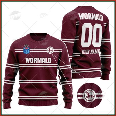 Personalized Manly Sea Eagles 1987 ARL/NRL Vintage Retro Wool Ugly Sweater For Men Women - OldSchoolThings - Personalize Your Own New & Retro Sports Jerseys, Hoodies, T Shirts