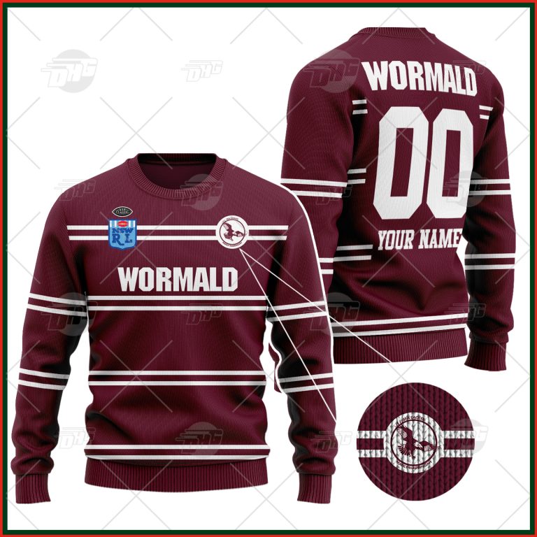 Personalized Manly Sea Eagles 1987 ARL/NRL Vintage Retro Wool Ugly Sweater For Men Women - OldSchoolThings - Personalize Your Own New & Retro Sports Jerseys, Hoodies, T Shirts