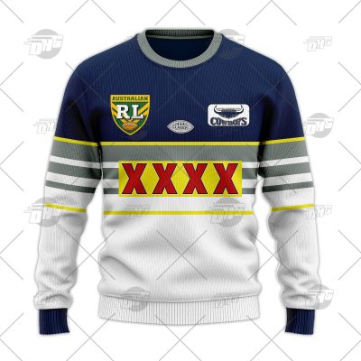 Personalized North Queensland Cowboys 1995 ARL/NRL Vintage Retro Wool Ugly Sweater For Men Women - OldSchoolThings - Personalize Your Own New & Retro Sports Jerseys, Hoodies, T Shirts