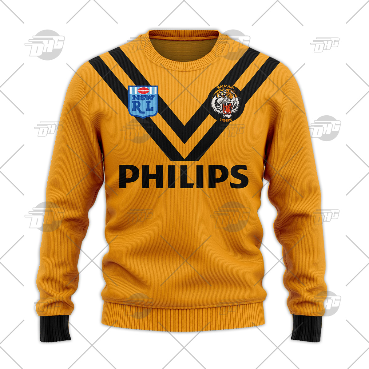Personalized Balmain Tigers 1989 ARL/NRL Vintage Retro Heritage Wool Ugly Sweater For Men Women - OldSchoolThings - Personalize Your Own New & Retro Sports Jerseys, Hoodies, T Shirts