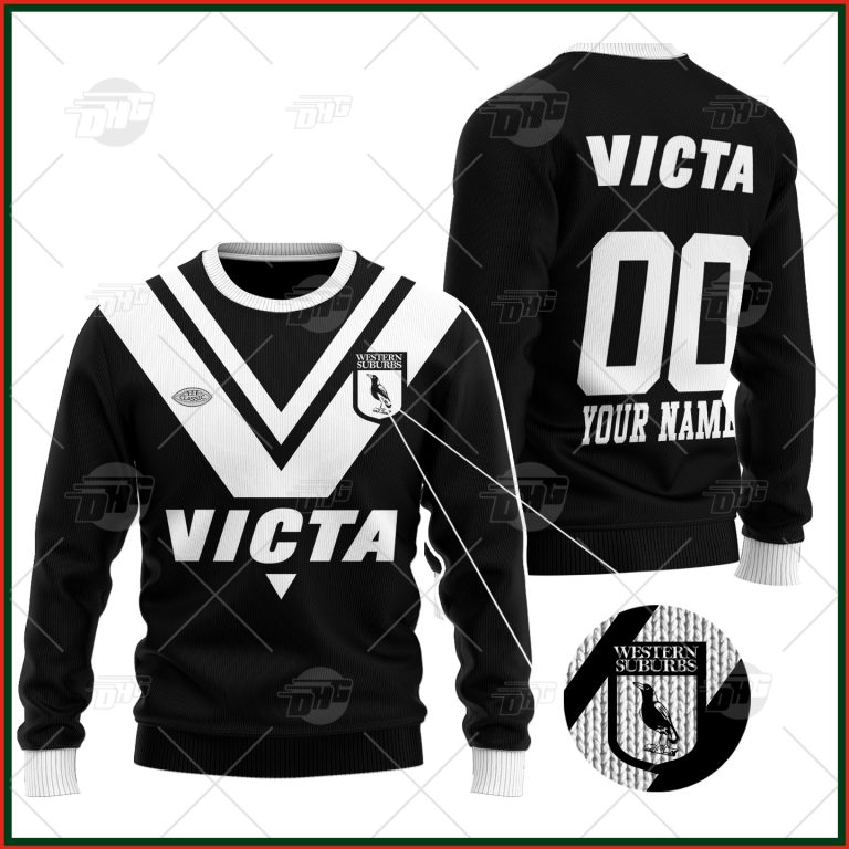 Personalized Western Suburbs Magpies 1978 ARL/NRL Vintage Retro Wool Ugly Sweater For Men Women - OldSchoolThings - Personalize Your Own New & Retro Sports Jerseys, Hoodies, T Shirts