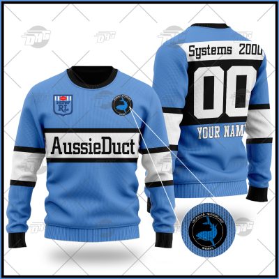 Personalized Cronulla Sharks 1988 ARL/NRL Retro Heritage Vintage Wool Ugly Sweater For Men Women - OldSchoolThings - Personalize Your Own New & Retro Sports Jerseys, Hoodies, T Shirts