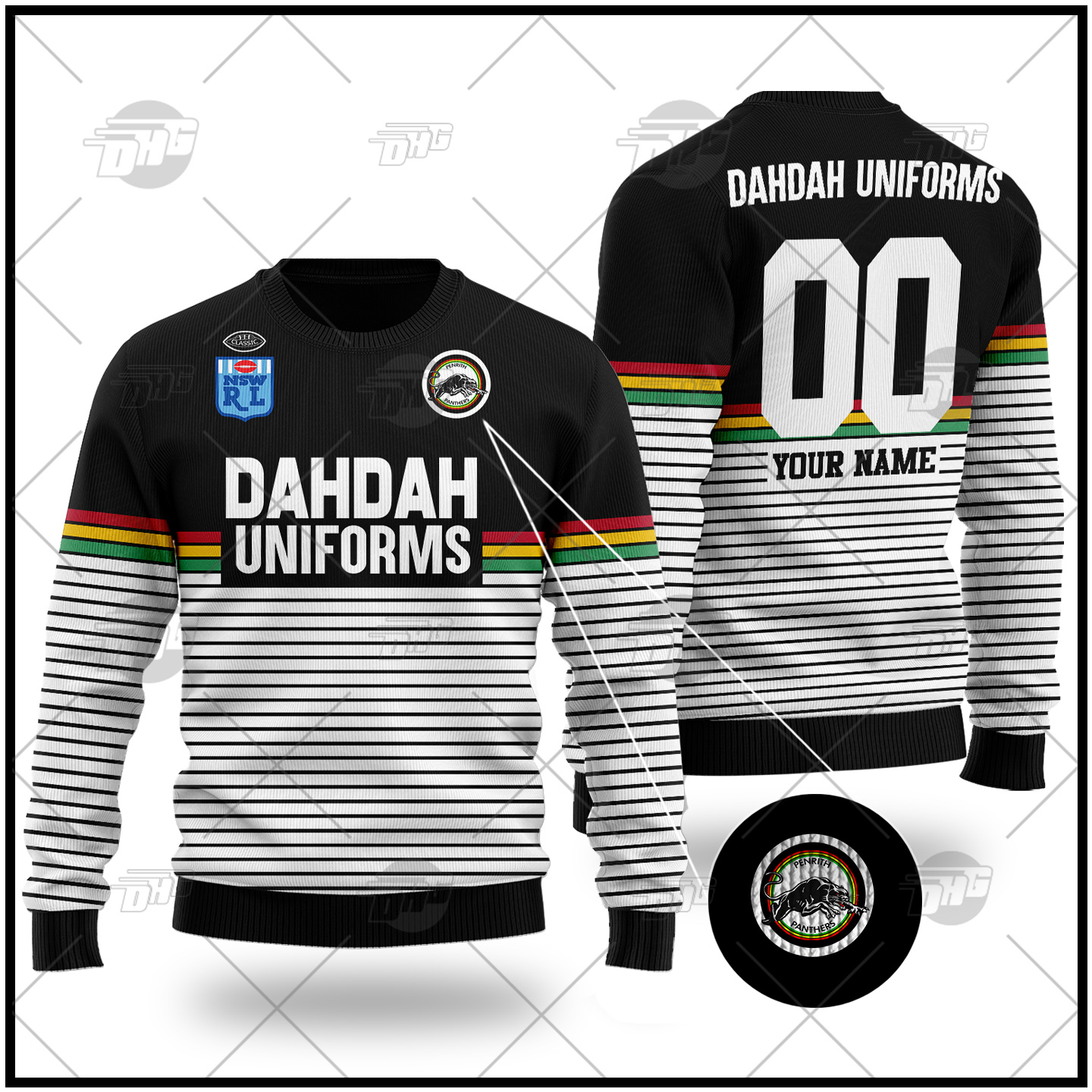 Personalized Penrith Panthers 1991 ARL/NRL Vintage Retro Wool Ugly Sweater For Men Women - OldSchoolThings - Personalize Your Own New & Retro Sports Jerseys, Hoodies, T Shirts