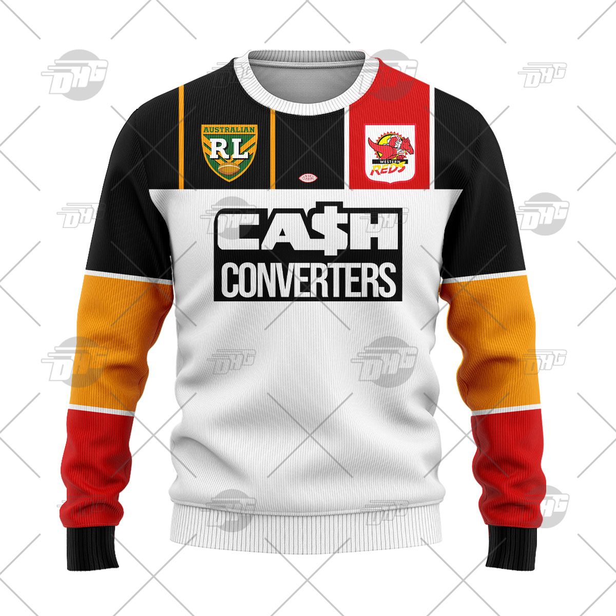 Personalized Western Reds Rugby League Wool Ugly Sweater For Men Women - OldSchoolThings - Personalize Your Own New & Retro Sports Jerseys, Hoodies, T Shirts