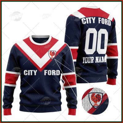 Personalized Sydney Roosters 1976 Vintage NRL / ARL Retro Wool Ugly Sweater For Men Women - OldSchoolThings - Personalize Your Own New & Retro Sports Jerseys, Hoodies, T Shirts