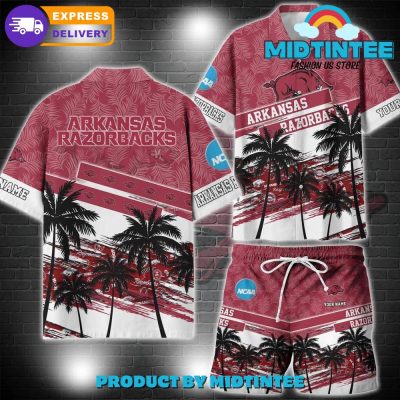 Arkansas Razorbacks NCAA Pattern Personalized Hawaiian Set