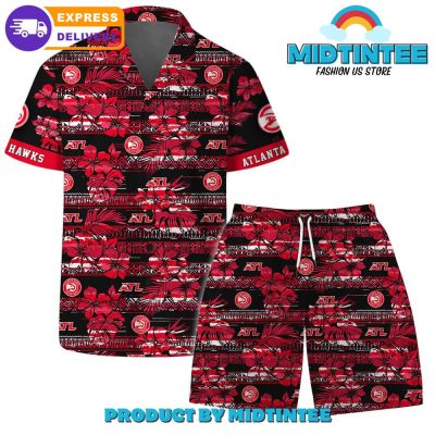 Atlanta Hawks Team Pattern Vintage Combo Hawaiian Set