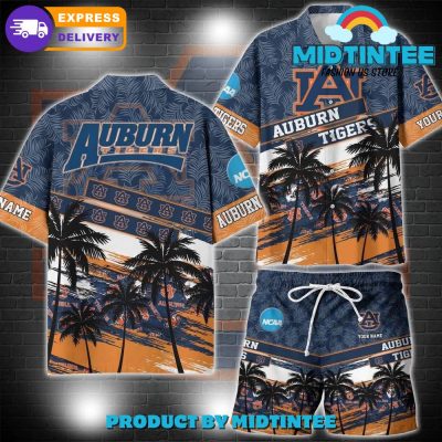Auburn Tigers NCAA Pattern Personalized Hawaiian Set