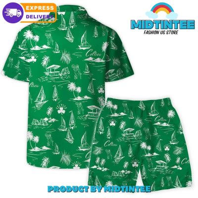 Boston Celtics Team Beach Vibes Pattern Combo Hawaiian Set