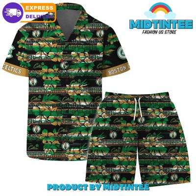 Boston Celtics Team Pattern Vintage Combo Hawaiian Set