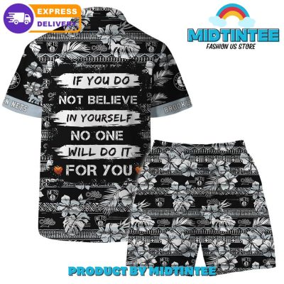 Brooklyn Nets Team Pattern Vintage Combo Hawaiian Set