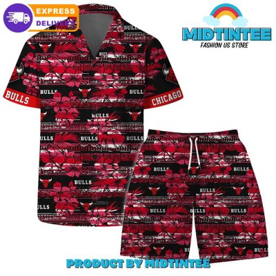 Chicago Bulls Team Pattern Vintage Combo Hawaiian Set