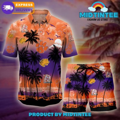 Clemson Tigers Logo Combo Hawaiian Shirt, Shorts