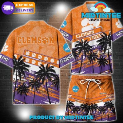 Clemson Tigers NCAA Pattern Personalized Hawaiian Set
