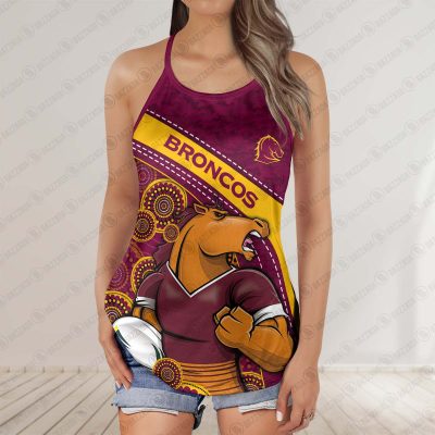 Brisbane Broncos 2025 Women's Criss Cross Tanktop ? Bold & Sporty Brisbane Broncos 2025 Women's Criss Cross Tanktop ? Bold & Sporty