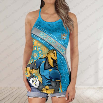 Gold Coast Titans 2025 Women's Criss Cross Tanktop ? Bold & Sporty