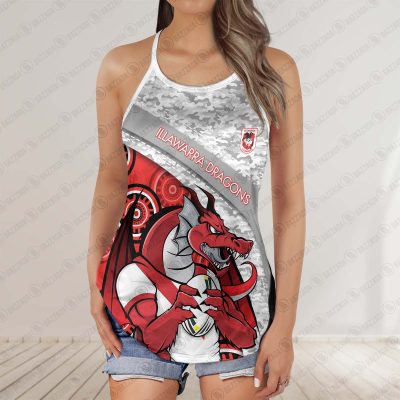 St. George Illawarra Dragons 2025 Women's Criss Cross Tanktop ? Bold & Sporty