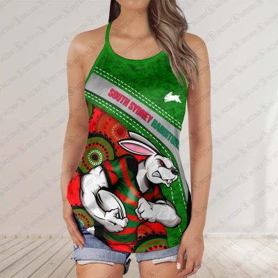 South Sydney Rabbitohs 2025 Women's Criss Cross Tanktop ? Bold & Sporty