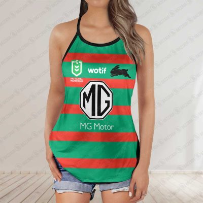 South Sydney Rabbitohs jersey Women's Criss Cross Tanktop ? Bold & Sporty
