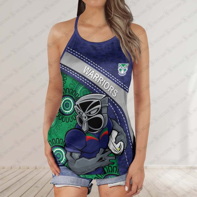 NZ Warriors 2025 Women's Criss Cross Tanktop – Bold & Sporty